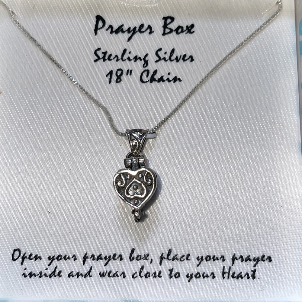 NWT.  Sterling Silver Heart necklace.  18” - Picture 2 of 4